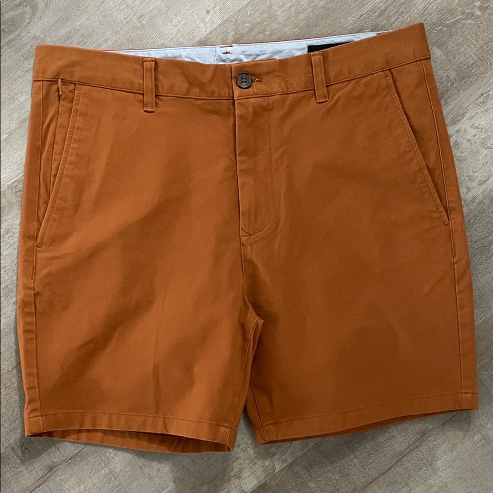 NWOT Bonobos Men's Cotton 5” Inseam Slim Fit Chino Shorts Size 32 brown